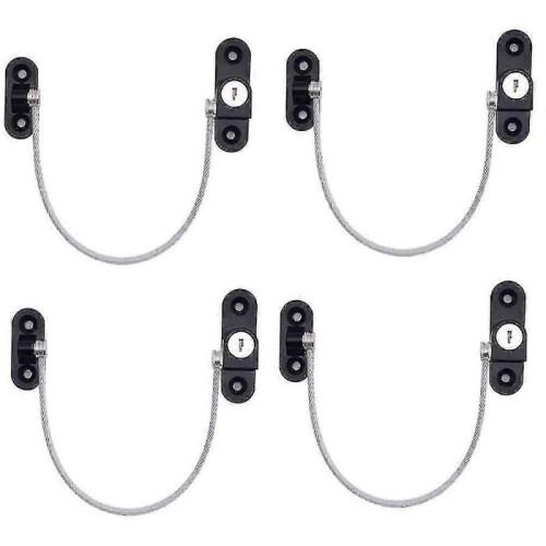 (Black) 4 Pcs Window Restrictor Locks Window Restrictors Baby Security Window Locks Window Locks Door Locks TW