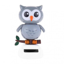 (Grey Owl) Solar Ornt For Car Dasard Dancing Animal Tabletop #yuwe TW