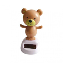 (Beige Bear) Solar Ornt For Car Dasard Dancing Animal Tabletop #yuwe TW