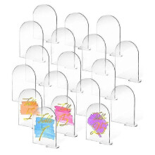 25 Sets 4 X 6 Inch Clear Arch Acrylic Sign with Stand Arched Round Top Sheet Arch Table Numbers for TW