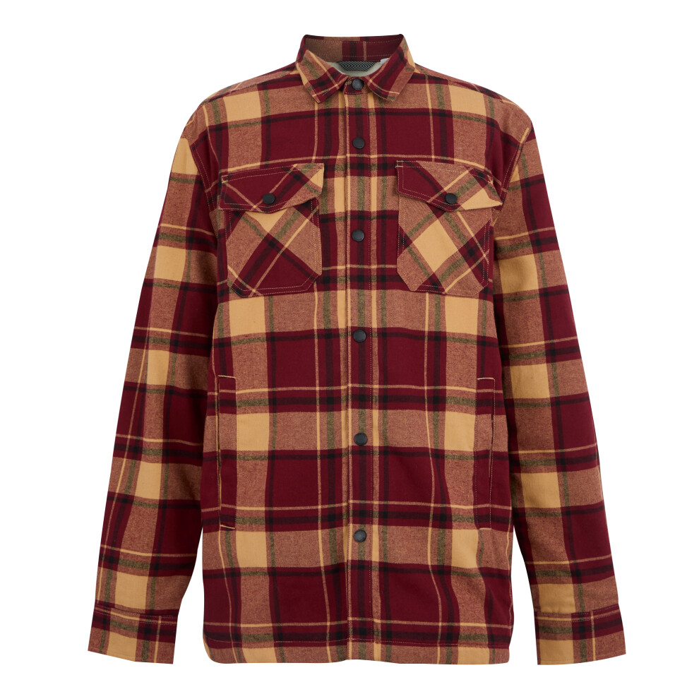 New Regatta Men's (Xl, Maroon/ Vanilla) Spennith Checked Shirt Jacket Dark/Light