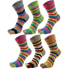 Women Toe Socks 5 Finger Cotton Wicking Athletic 6 Pack (random Color) TW