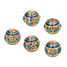5 Stück Mehrfarbige Hohlrunde Perlen Schmuck Halskette Armband gefertigt DIY Bastelzubehör