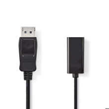 Displayport Kabel | DisplayPort Stecker | HDMI Ausgang | 4K@30Hz | Vernickelt | 0.20m | Rund | PVC | Schwarz | Boxen