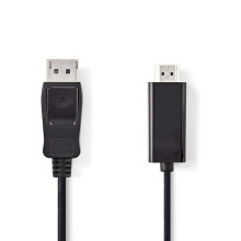 Displayport-Kabel | DisplayPort-Stecker | HDMI-Anschluss | 4K@30Hz | Vernickelt | 2,00 m | Rund | PVC | Schwarz | Box