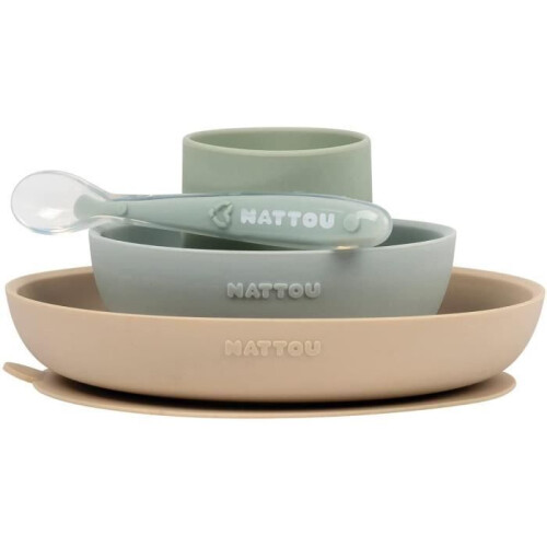 Set repas silicone sable bleu