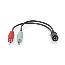 Stereo-Audiokabel | 3,5 mm Buchse | 2x 3,5 mm Stecker | Vergoldet | 0,12 m | Rund | Verpackt
