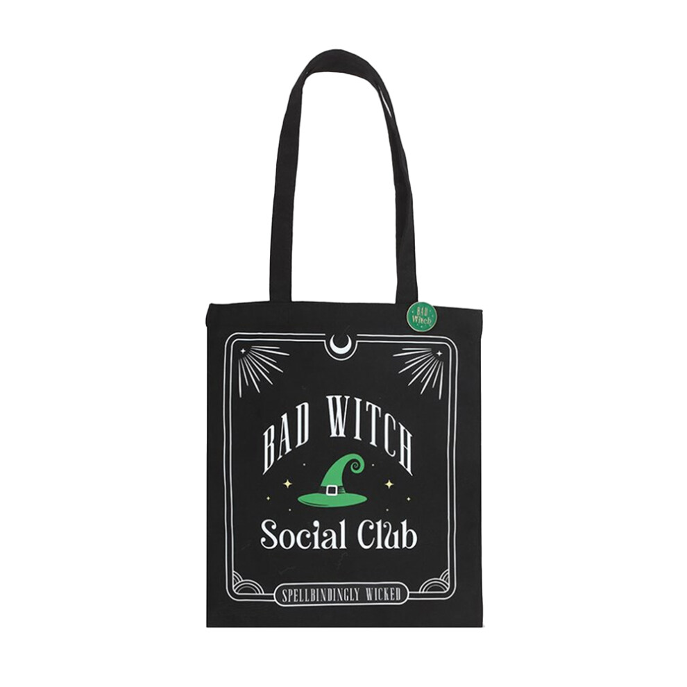 Something Different Unisex Black Bad Witch Social Club Polycotton Tote Bag
