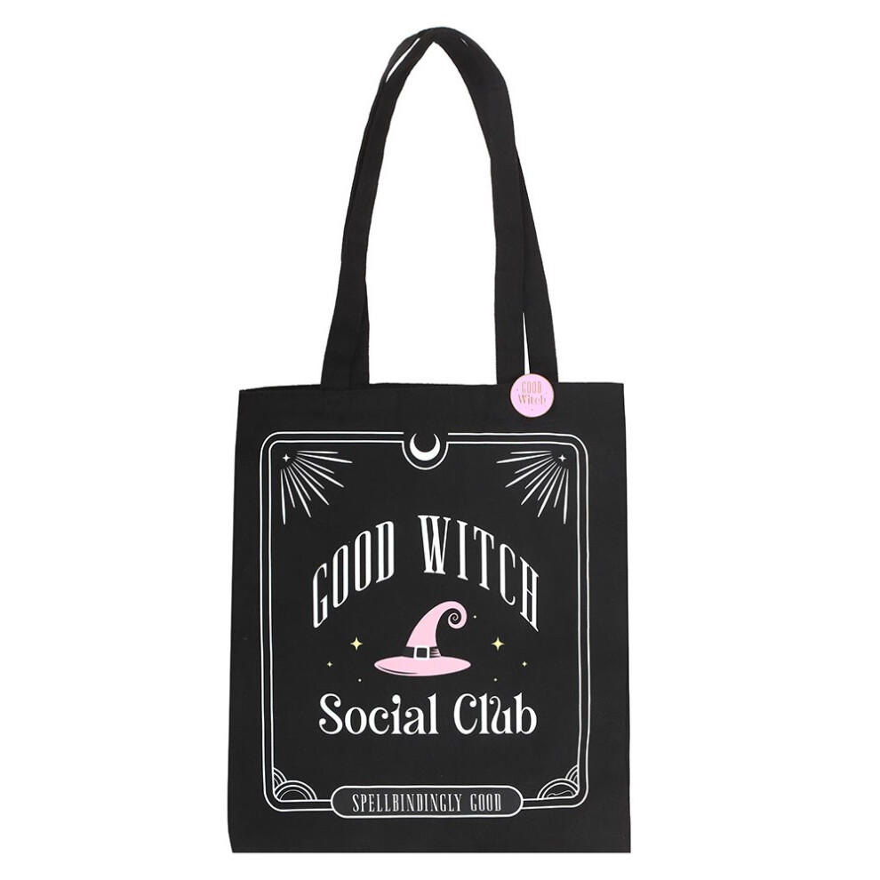Something Different Unisex Black Good Witch Social Club Polycotton Tote Bag