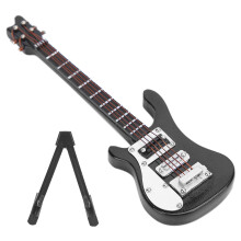 Miniaturmodell aus Holz, elektrische Gitarre, Nachbildung, Musikinstrument, Dekoration, Geschenk, Schwarz