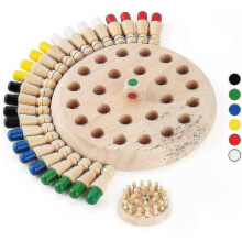 Wooden Memory Match Stick Chess Game Set, Funny Block Board Game Parent-child Interaction Toy for Boys And Girls Age 2 And Up TW