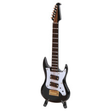 Miniatura di chitarra da scrivania con supporto - Nero