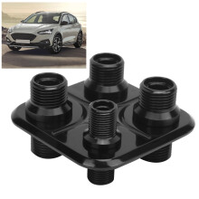 Raccord de cloison noir universel pour durite de climatisation Ă 4 ports