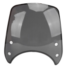 Vintage Motorrad Windscheibe Nachrüstung für 5–7 Zoll Motorhauptscheinwerfer, Windschild aus PC-Material, Grau