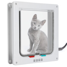 Cat Lock Porta per gatti a ribalta, plastica bianca, taglia L