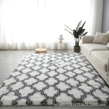 (Tie-dye - white grid, 160*230cm) Bedroom bedside blanket, floor mat, plush carpet, children's room carpet