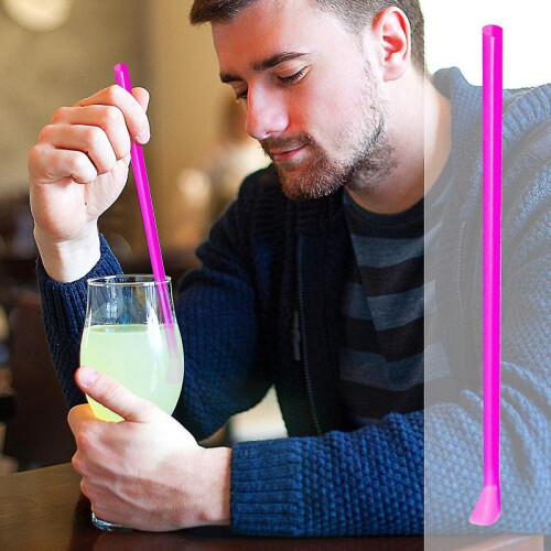 (800PCS) 100-1000pc Disposable Straws With Spoon Colored Plastic Smoothie Straws Tw 2