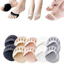 5 Pair Cushioning Ice Silk High Heel Insoles,  Fabric Forefoot Pads Tw