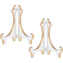 2 Pack 5inch White Gold Thicken Acrylic Easels Display Stand Plate Stand Holder Display Pictures Frame,decorative Plates, And Artworks TW