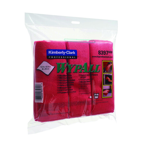 WypAll MICROFIBRE CLOTHS RED 8397 PK6