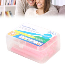 60 Stück / Box orthodontische Interdentalbürste Zahnreinigungstool Zahnreiniger Zahnstocher Pink