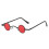 (Black Red) Retro Mini Round Small Framed Sun Glasses TW 1