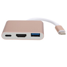 Hub USB-C 3.1 3-in-1 Oro rosa 4K HDMI USB-C