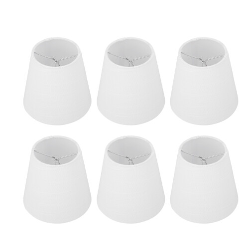 6Pcs White Fabric Lampshade Kit Modern Minimalist 1
