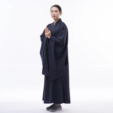 (navy, 43) Meditation Zen Shaolin Hanfu Chinese Robe Traditional Clothings Man/Women Cloth