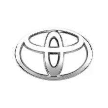 (120 x 80 mm krom) 3D ABS-logotyp kompatibel med Toyota Emblem Car Badge fram och bak Lämplig för Com