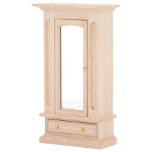 1:12 Puppenhaus aus Holz mit Spiegel, Puppenhausmöbel, Schlafzimmer, Puppenhausdekoration