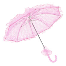 Ombrello da sposa in pizzo rosa 155 g 56,5 cm pieghevole