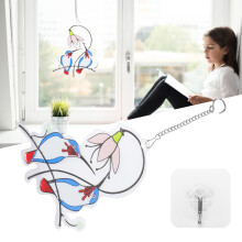 Vogel Fensterdekoration Hängendes Kunstornament Anhänger Geschenk für Zuhause Büro Garten Tür Spezielle Form Zwei Blaue Vögel
