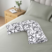 (Pattern #04) Hollow Fiber V Pillow with Free Printed V Pillowcase for Maternity Nursing Back Neck & Shoulder Support In different Colours