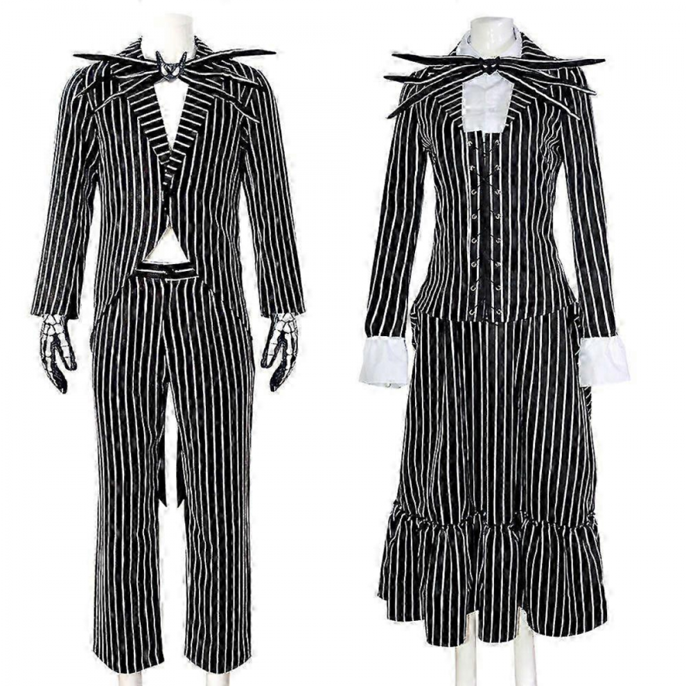 2025 Jack Skellington Adult Costume Full Set, Halloween Christmas Cosplay Outfit 1L-image-OPC-PJRWTDN-NEW