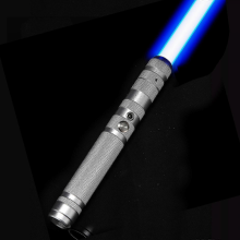 Rechargeable RGB Light Saber with 7 Colors & Sound Effects for Halloween Cosplay, Adults & Kids, Silver
