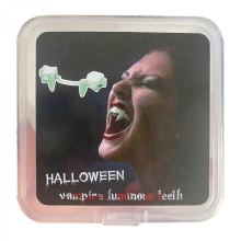 Glow In The Dark Retractable Vampire Fangs Halloween Costume Accessories for Adults and Kids