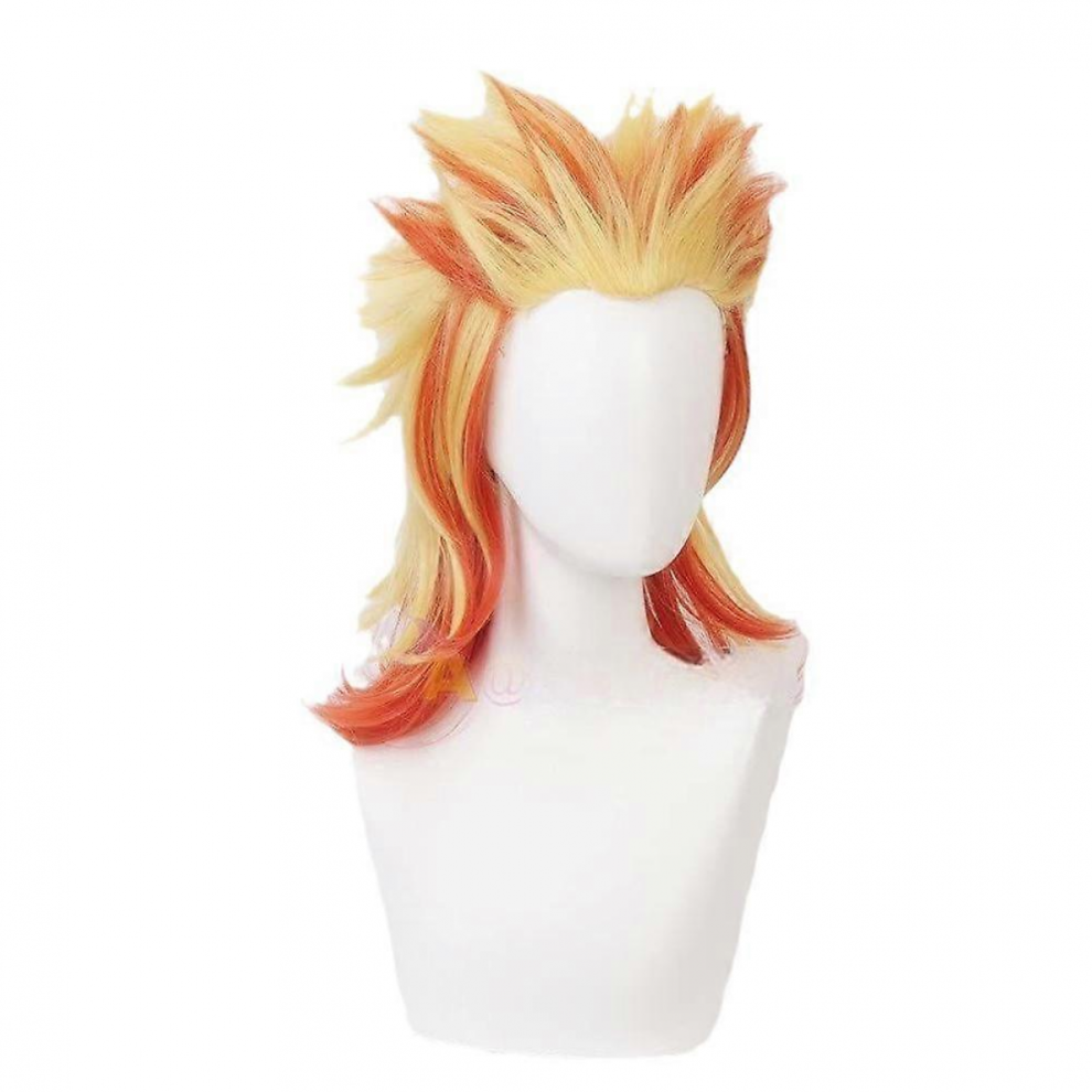 Unisex Yellow Rengoku Kyoujurou Demon Slayer: Kimetsu No Yaiba Cosplay Wig Hairpiece
