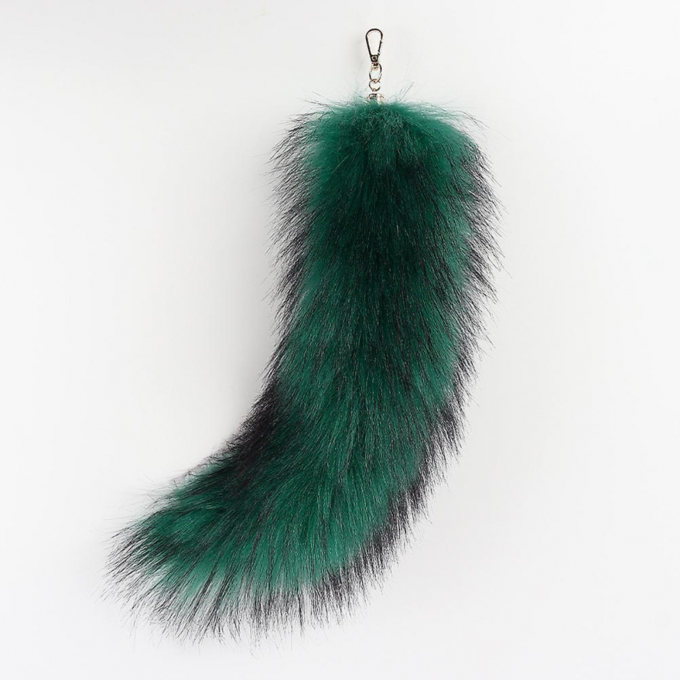 Simulation Plush Fox Tail Halloween Handmade Animal Tail Pendant Waist Accessories Cosplay Tail Green-image-OPC-PJRWVKQ-NEW