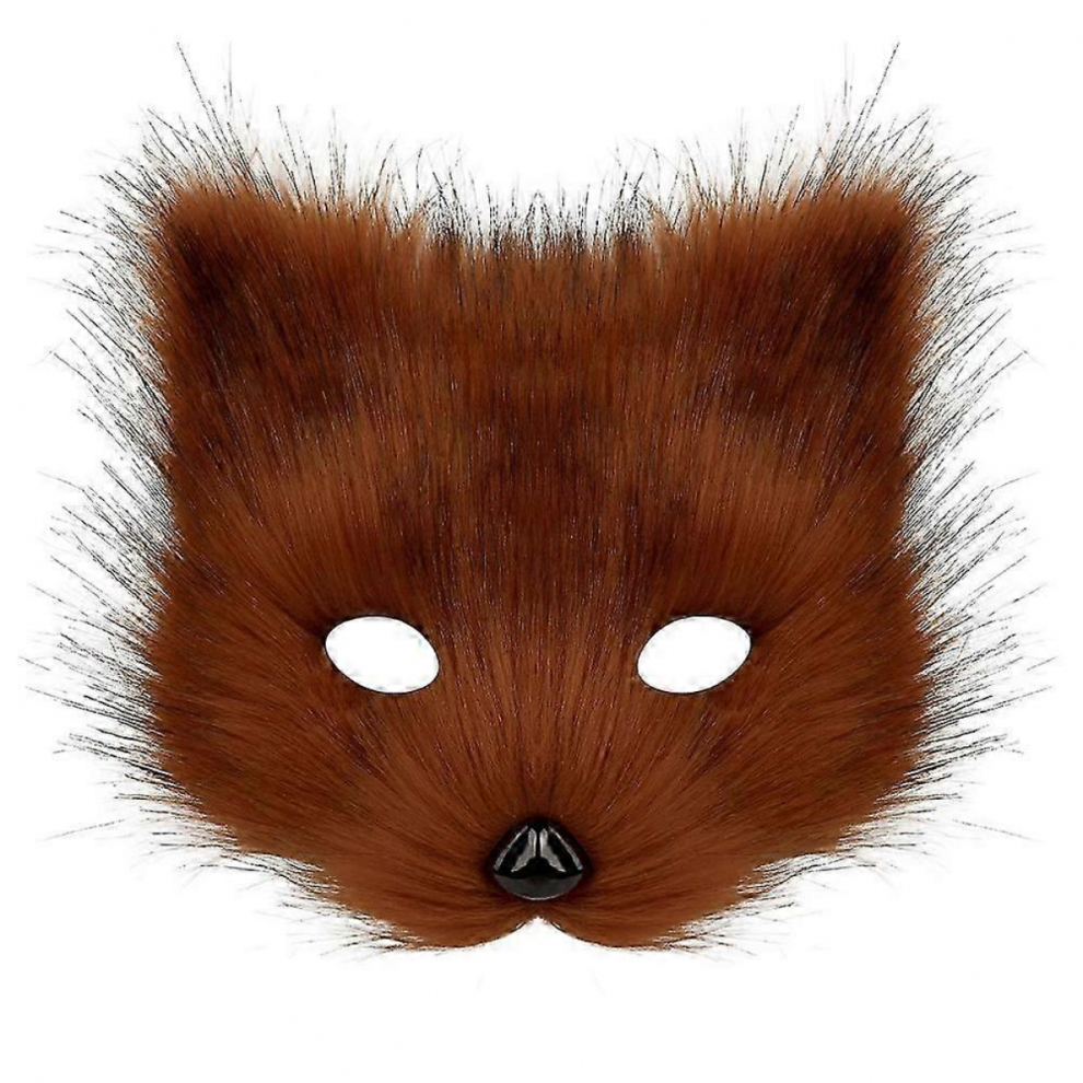 Red-Brown Fox Tail Gloves Mask Halloween Cosplay Accessories One Size-image-OPC-PJRWW2K-NEW