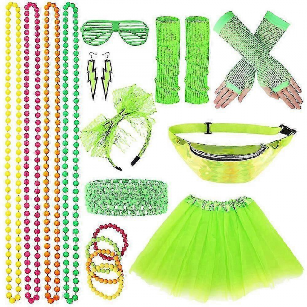 80s Retro Party Prop Set for Women - Green Costume Accessories-image-OPC-PJRWWHY-NEW