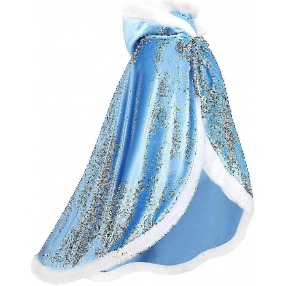 Reversible Vampire Witch Wizard Cape for Adults & Kids, 120cm Blue Halloween Christmas Costume Cloak-image-OPC-PJRWYKF-NEW