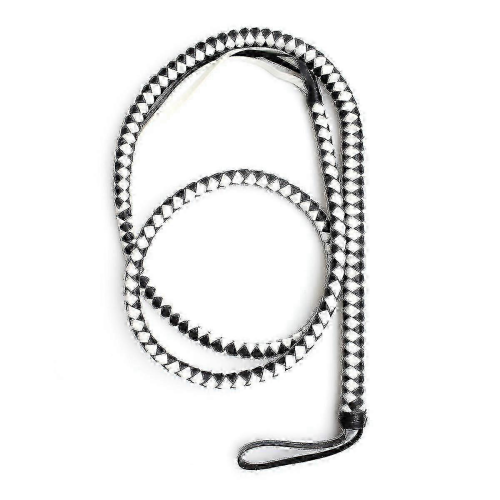 Cosplay Leather Whip 74.8 Inch Black and White