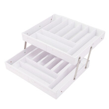 Bianco espandibile vassoio organizzatore da scrivania, multi-livello
