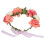 Bandeau couronne de fleurs ajustable couleur corail beige 1