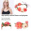 Bandeau couronne de fleurs ajustable couleur corail beige 9