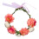 Bandeau couronne de fleurs ajustable couleur corail beige 5