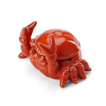Ceramic Crab Ashtray with Lid Heat-Resistant Anti-slip Base Animal Ash Holder Storage Tray Desktop Decoration Ornament Figurine Tw