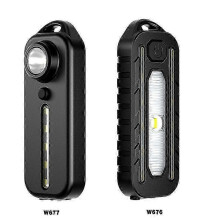(W677) C- type Rechargeable Tail Lamp Led Portable Flashlight Waterproof Emergency Flashlamp Cycling Running Riding Hiking Tw