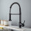 Kitchen mixer tap Matte black kitchen faucet with pull-out sprayer black Tw 4